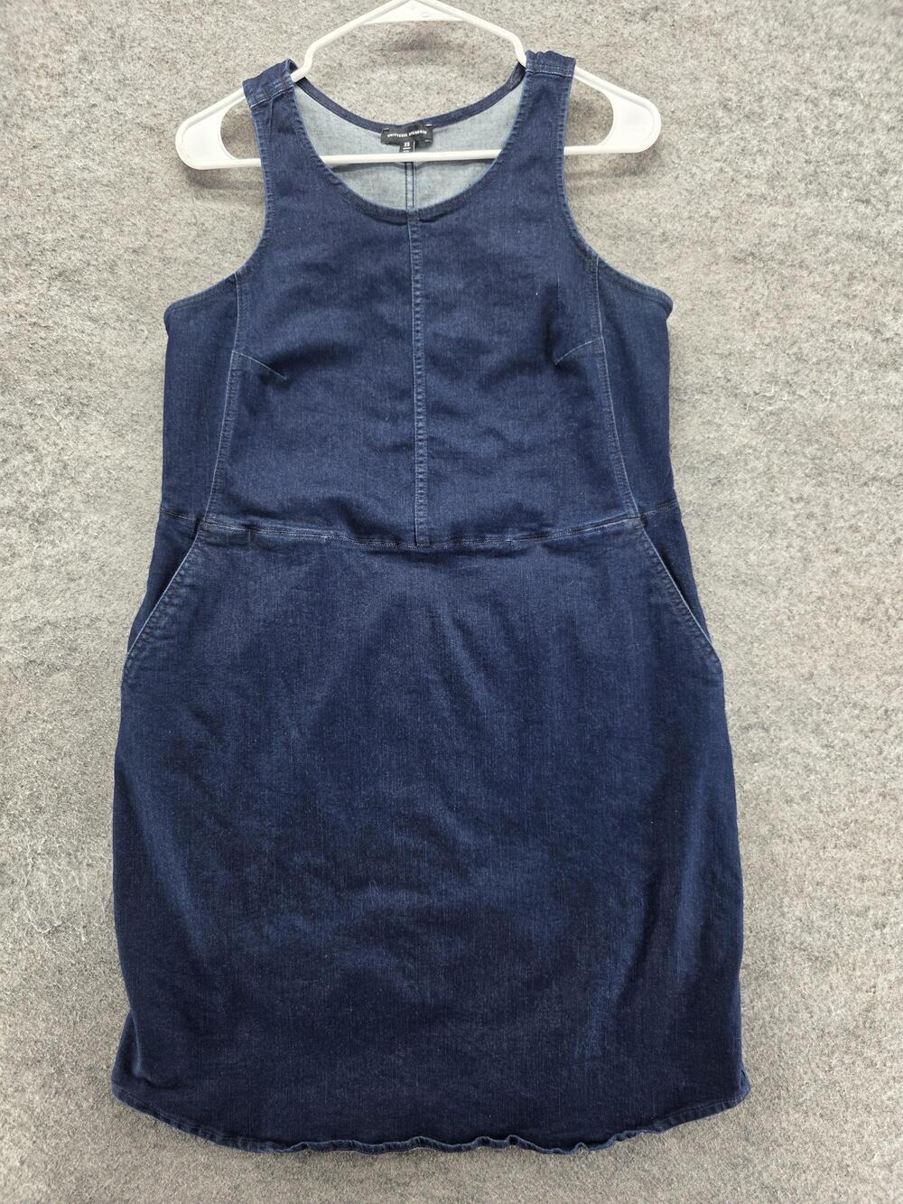 Universal Standard Dress Womens XS Blue Tank Denim Scoop Neck Short Pockets